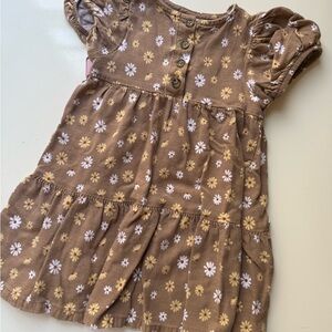 Wonder Nation Brown Floral Kids Dress